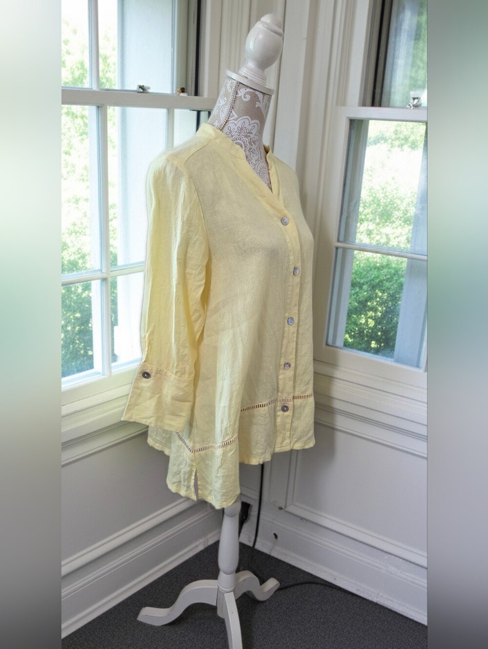 Symple NYC Yellow Linen Lagenlook Coastal Beach Tunic Size XL